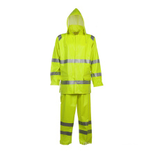 Mens Hivis Rainwear Resistant Hooded Jacket